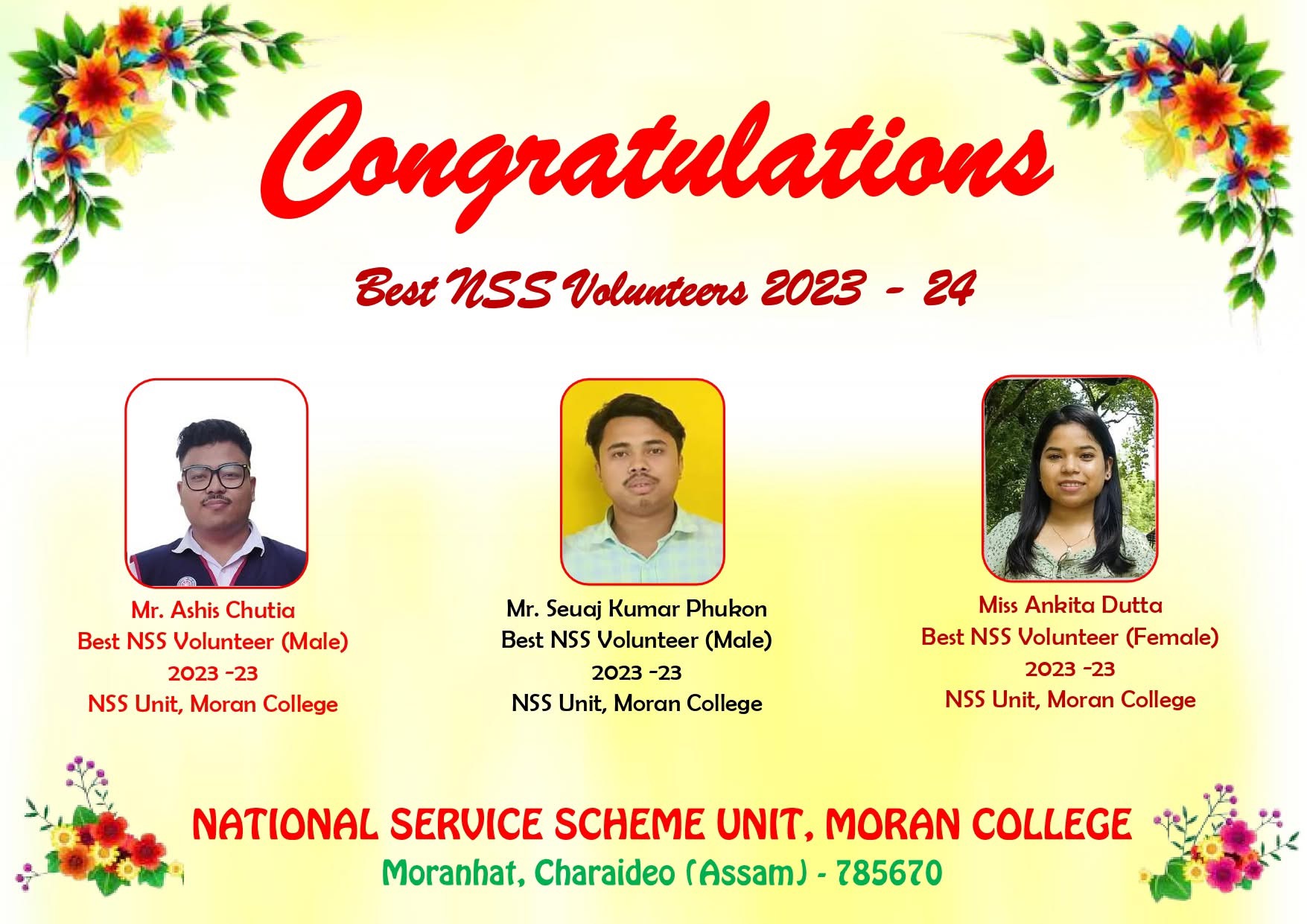 Best NSS volunteers 2023-24